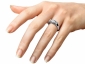 princess cut diamond trilogy ring MW62 on finger view