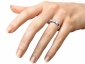 white gold diamond trilogy rings MW55 on finger view