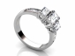 Trilogy rings with multi diamonds MW60 profile view