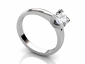 Solitaire Princess Platinum SPAP44 Ring profile view