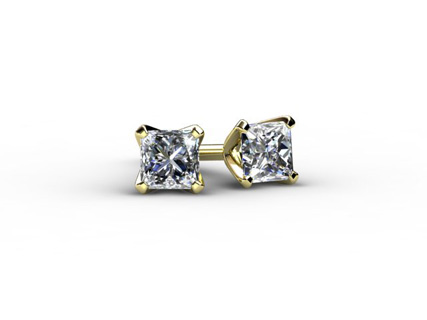 0.50ct EPCY003 princess studs front view